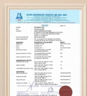Sijil COA Free of Heavy Metals GoSwiet